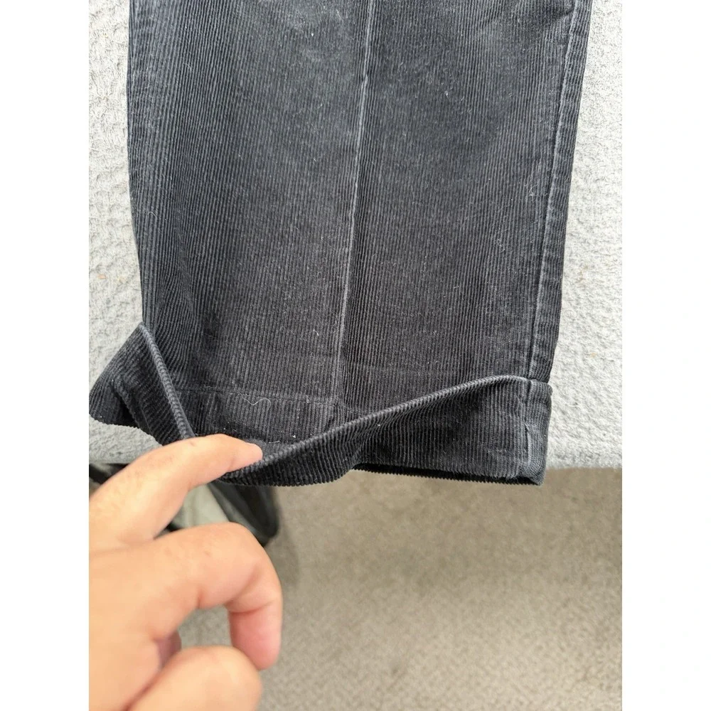Polo Ralph Lauren Hammond Pant Mens 42x33 Black Pleated Corduroy Trousers